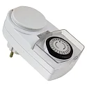 HEITRONIC 24-hour electromechanical timer, IP44, white