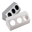 Contactdoos SALERNO / CORNER SURFACE MOUNT 3-voudig, met open Kabel, schuin, zwart, zilver, wit