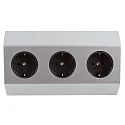 HEITRONIC Protective contact socket SALERNO, 3-fold, 250V, max. 3500W