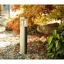 HEITRONIC Padverlichting NAXOS cilindrisch, kort E27 IP44, rvs dimbaar