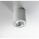 HEITRONIC Surface mounted spot ADL9001, round, GU10, IP20, 25° swiveling, brushed aluminum