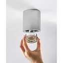 HEITRONIC Surface mounted spot ADL9001, round, GU10, IP20, 25° swiveling, brushed aluminum
