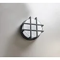HEITRONIC wall and ceiling luminaire CIRCULA round, with grid IP65, anthracite 