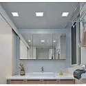 HEITRONIC ceiling recessed luminaire LE MANS square IP44, white dimmable