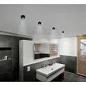 Helestra Surface-mounted LED downlight OSO for bathrooms, square, IP44, 7.5W 2700K 370lm 40°, CRi >90, dimmable, fixed, black matt