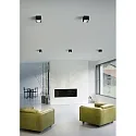 Helestra ceiling luminaire DORA square IP20, satined, black matt 
