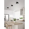 Helestra LED Ceiling luminaire KARI LED, square, IP30, black matt