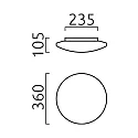 Helestra Plafondarmatuur KYMO 36 IP44, chroom, gesatineerd 