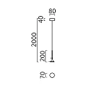 Helestra Pendelarmatuur FLUTE IP20, chroom, gesatineerd dimbaar