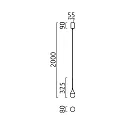 Helestra Pendelarmatuur DEEP IP20, gesatineerd, zwart, geanodiseerd 