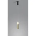 pendant luminaire LIDOS 1 flame, direct / indirect IP20, black matt, gold leaf dimmable