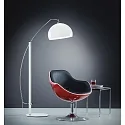 Helestra Staande lamp DORO E27 IP20, chroom, gesatineerd, wit