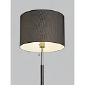 Helestra Staande lamp OPPO met lampenkap, met trekschakelaarketting E27 IP20, zwart mat, zwart chroom 
