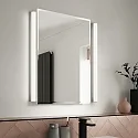 Helestra mirror luminaire LADO-S  60 short, switchable, slim, with diffuser IP44, chrome, white 