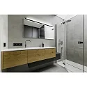 Helestra mirror luminaire LADO-S  60 short, switchable, slim, with diffuser IP44, black matt, white 