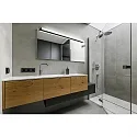 Helestra mirror luminaire LADO-S 120 large, switchable, slim, with diffuser IP44, chrome, white 