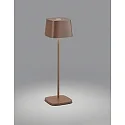 battery table lamp KORI square, indirect, with touch dimmer IP65, brown, rust dimmable