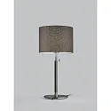 Helestra Tafelarmatuur OPPO met lampenkap, met trekschakelaarketting E27 IP20, zwart mat, zwart chroom 