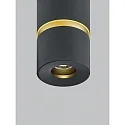 Plafondarmatuur ROK 1-vlams, direct / indirect, focusseerbaar IP20, goud mat, zwart mat dimbaar