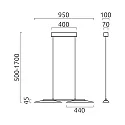 Helestra LED Pendant luminaire SALLY LED, IP20, nickel matt - chrome