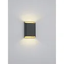 Wandarmatuur TOCO hoekig, direct / indirect IP54, zwart mat dimbaar