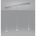 Pendelarmatuur FLUTE 3-vlams IP20, chroom, gesatineerd dimbaar