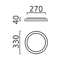 Helestra Plafondarmatuur DAWA Ø33CM CCT Switch, direct / indirect IP20, zwart mat dimbaar