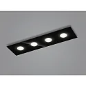 Plafondarmatuur NOMI 4-vlams, hoekig, lang LED IP20, zwart dimbaar