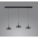 Helestra pendant luminaire SICA 3 flames IP20, black matt dimmable