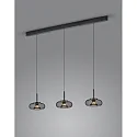 pendant luminaire SICA 3 flames IP20, gold, black dimmable
