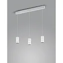 Pendelarmatuur ROK 3-vlams, instelbaar, direct / indirect, focusseerbaar IP20, wit mat dimbaar