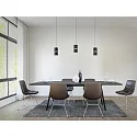 Pendelarmatuur ROK 3-vlams, instelbaar, direct / indirect, focusseerbaar IP20, goud mat, zwart mat dimbaar