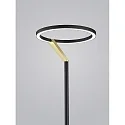 Helestra Staande lamp ELARA met snoerdimmer, ring vorm IP20, goud, zwart mat dimbaar