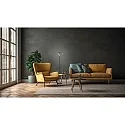 Helestra Staande lamp ELARA met snoerdimmer, ring vorm IP20, goud, zwart mat dimbaar
