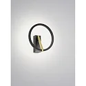 Wandarmatuur ELARA ring vorm IP20, goud, zwart mat dimbaar