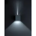 Wandarmatuur voor buitenshuis SIRI 44 up down, hoekig, instelbaar IP54, zwart mat dimbaar
