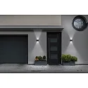 Helestra Wandarmatuur voor buitenshuis SIRI 44-R up down, rond, instelbaar IP54, zwart mat dimbaar