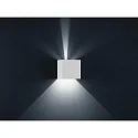 Wandarmatuur voor buitenshuis SIRI 44-L up down, hoekig, instelbaar IP54, wit mat dimbaar