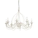 Kroonluchter CORTE SP8 8-vlams E14 IP20, antiek wit 