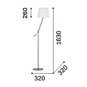 Staande lamp REGOL PT1 E27 IP20, nikkel gesatineerd 