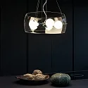 Pendant luminaire AUDI-10 SP5, 5 flames, E27, 60W, smoked glass