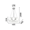 Pendant luminaire AUDI-10 SP5, 5 flames, E27, 60W, smoked glass
