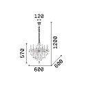 Ideal Lux Chandelier FLORIAN SP6, 6 flames, E14, chrome