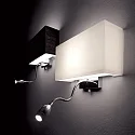 Wall luminaire HOTEL AP2, 2 flames, 1xE27 and 1xLED, white