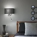Wall luminaire HOTEL AP2, 2 flames, 1xE27 and 1xLED, white