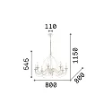 Ideal Lux Kroonluchter CORTE SP8 8-vlams E14 IP20, roest 