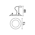 Recessed light JAZZ, IP20, Ø 7.3cm, GU10 max. 50W, burnished
