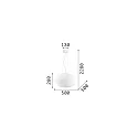 Ideal Lux Pendant luminaire CANDY SP1 D50, E27, Ø50cm, white