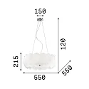 Ideal Lux Pendelarmatuur OVALINO SP8 8-vlams E27 IP20, wit