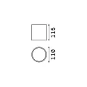 Outdoor Downlight GUN, IP44, Ø 11cm, GU10, aluminium, anthracite